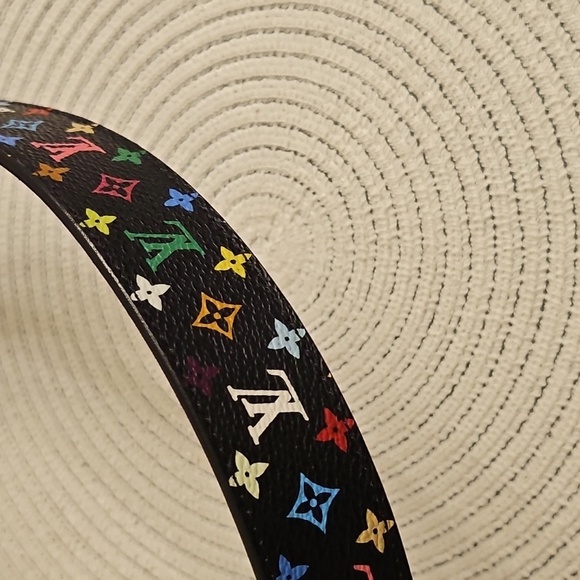 🔴SOLD🔴.           Rare Murakami Louis Vuitton Multicolor Belt with Gold Buckle - Picture 8 of 15